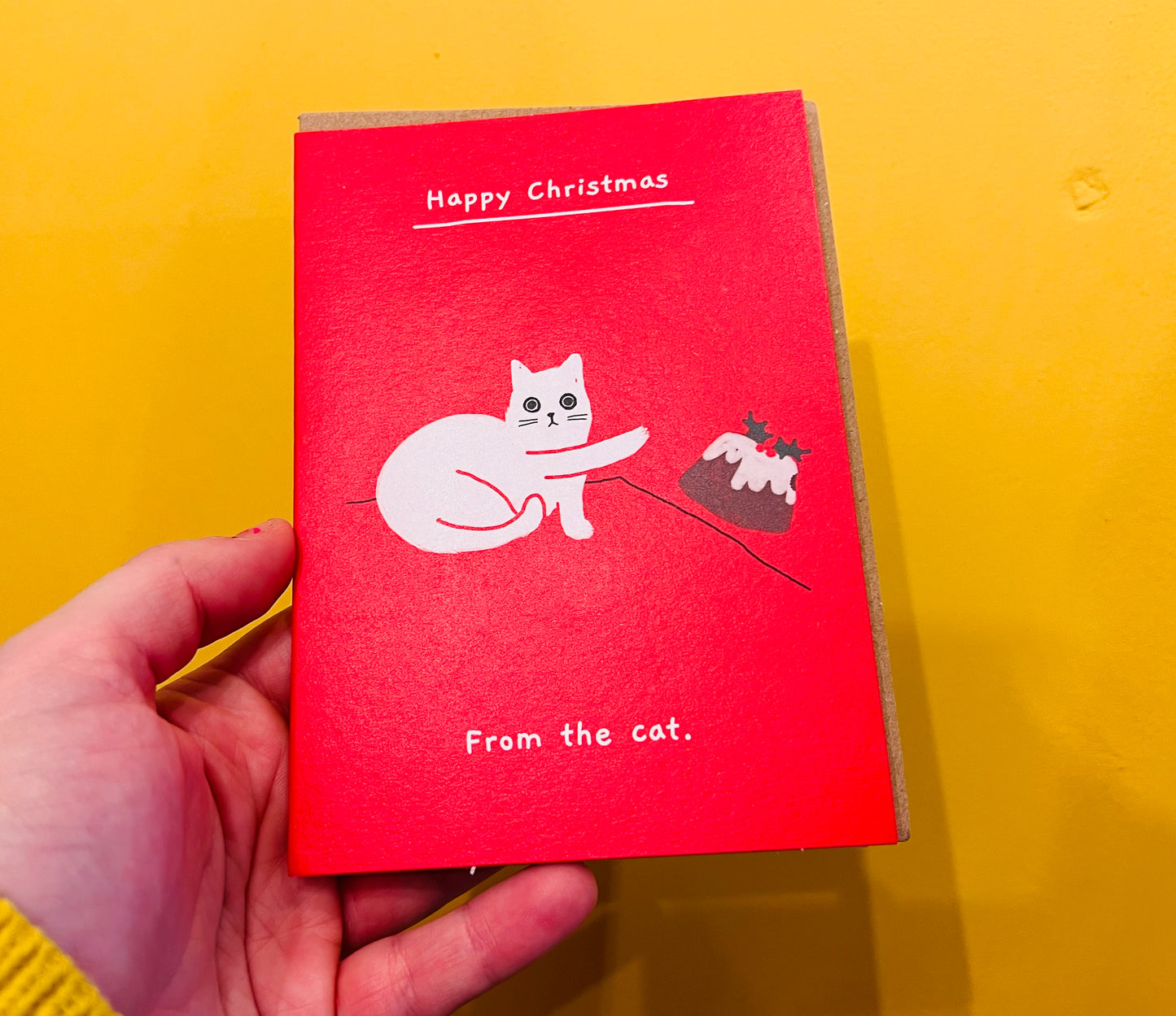 Cat Pudding Greeting Card