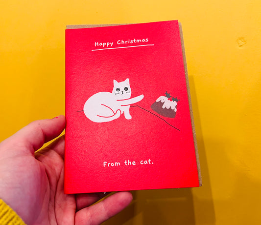 Cat Pudding Greeting Card