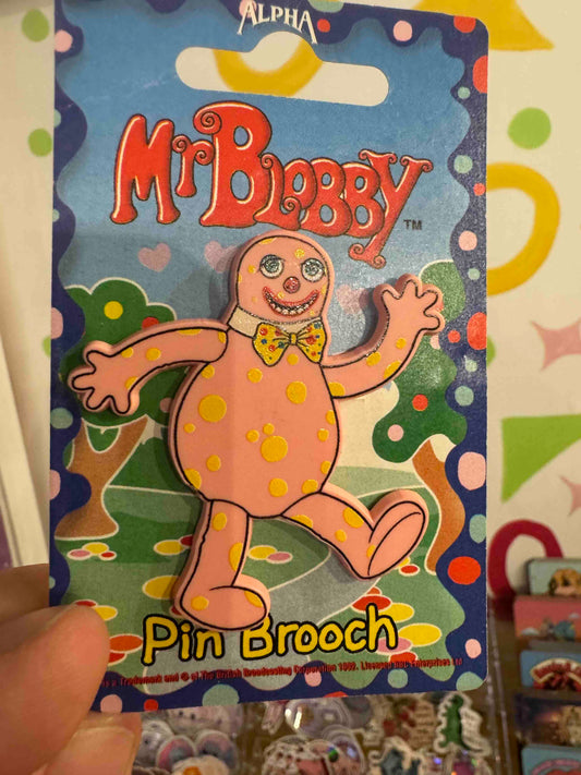 Official Mr Blobby 1992 Walking Pin Brooch