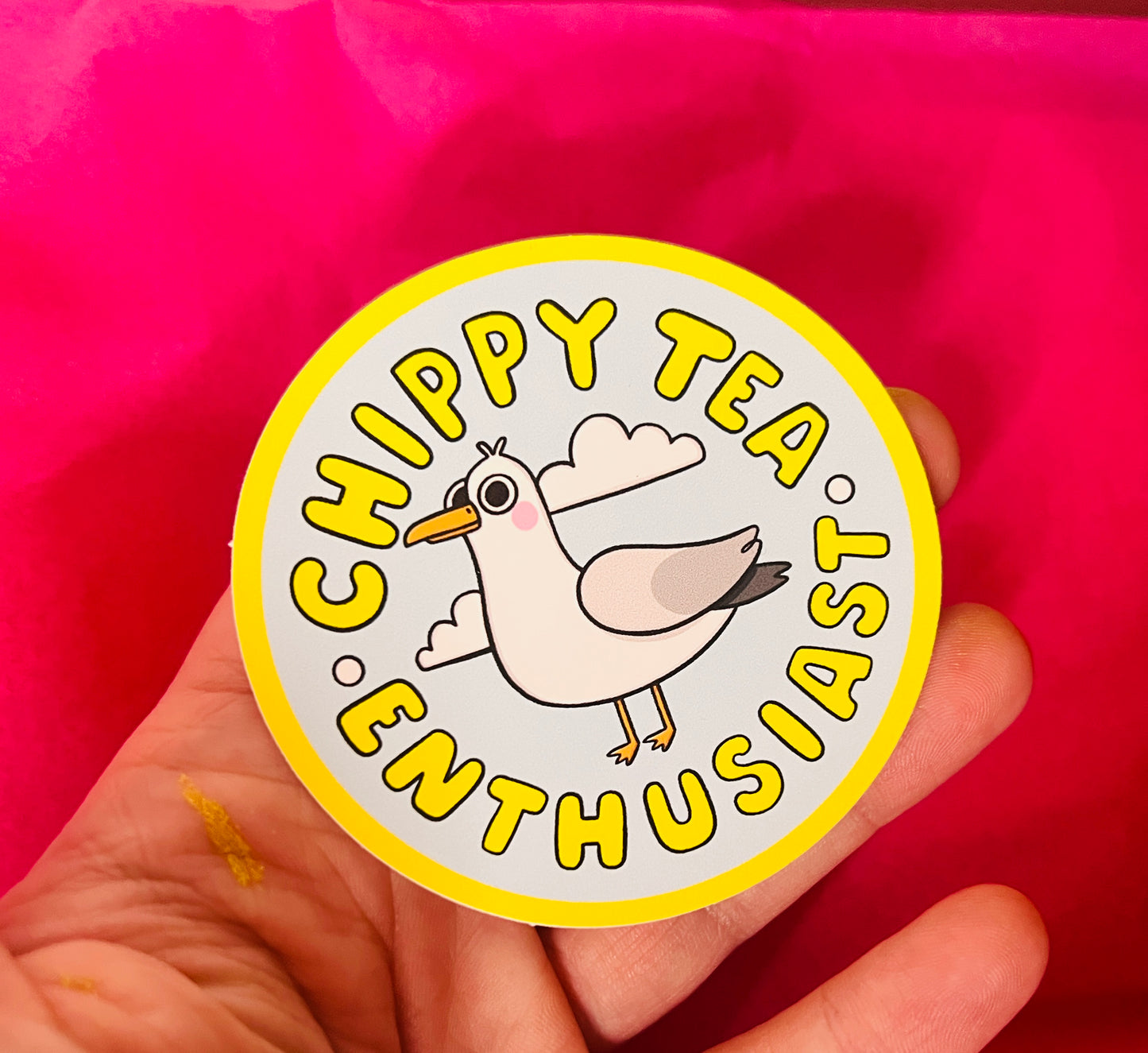 Chippy Tea Enthusiast Vinyl Sticker