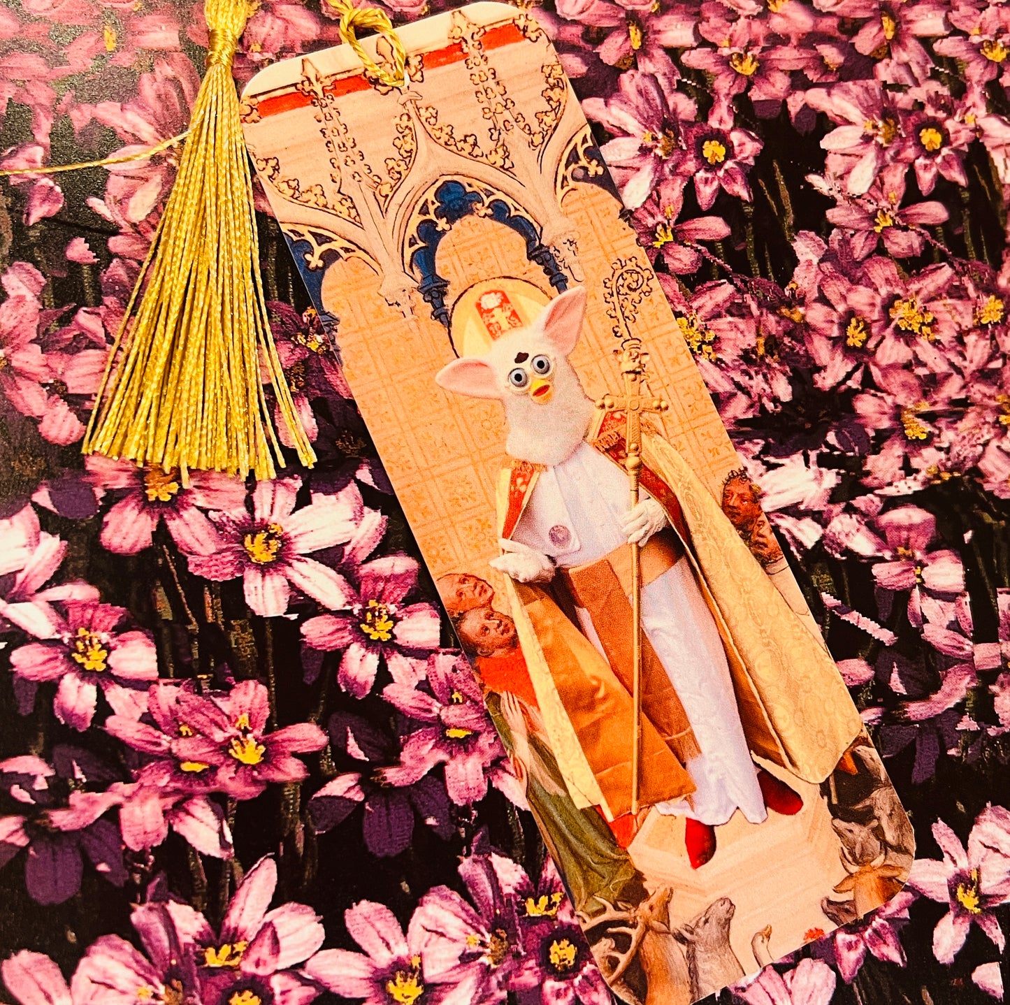 Furby Pope Bookmark with ribbon