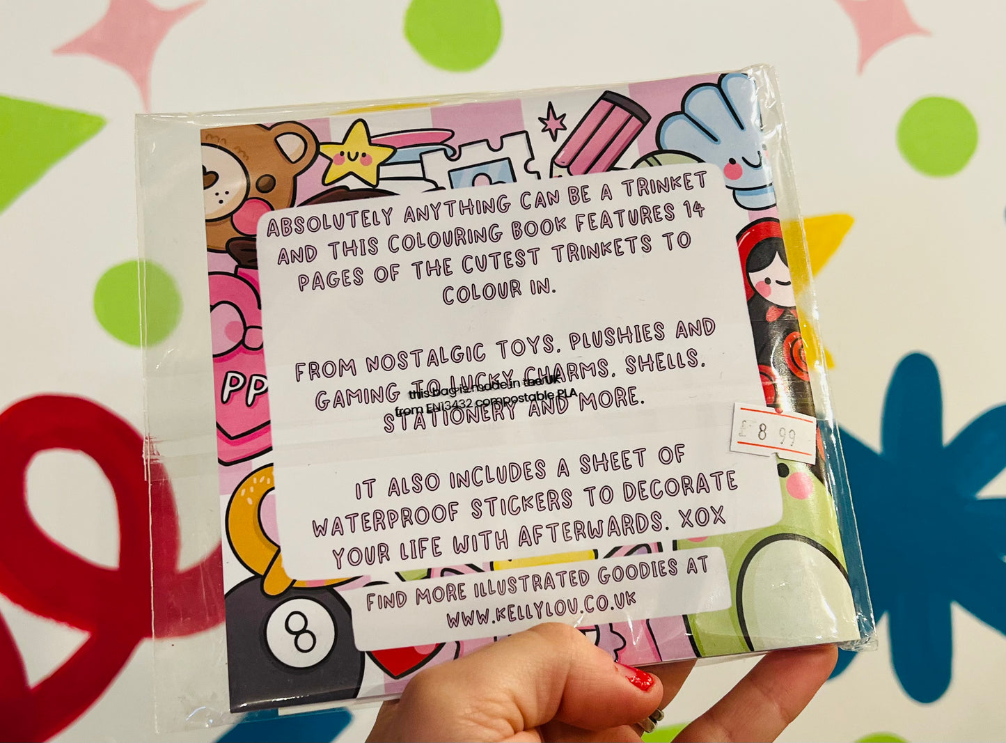 Trinket inspired Colouring Book with free sticker sheet!