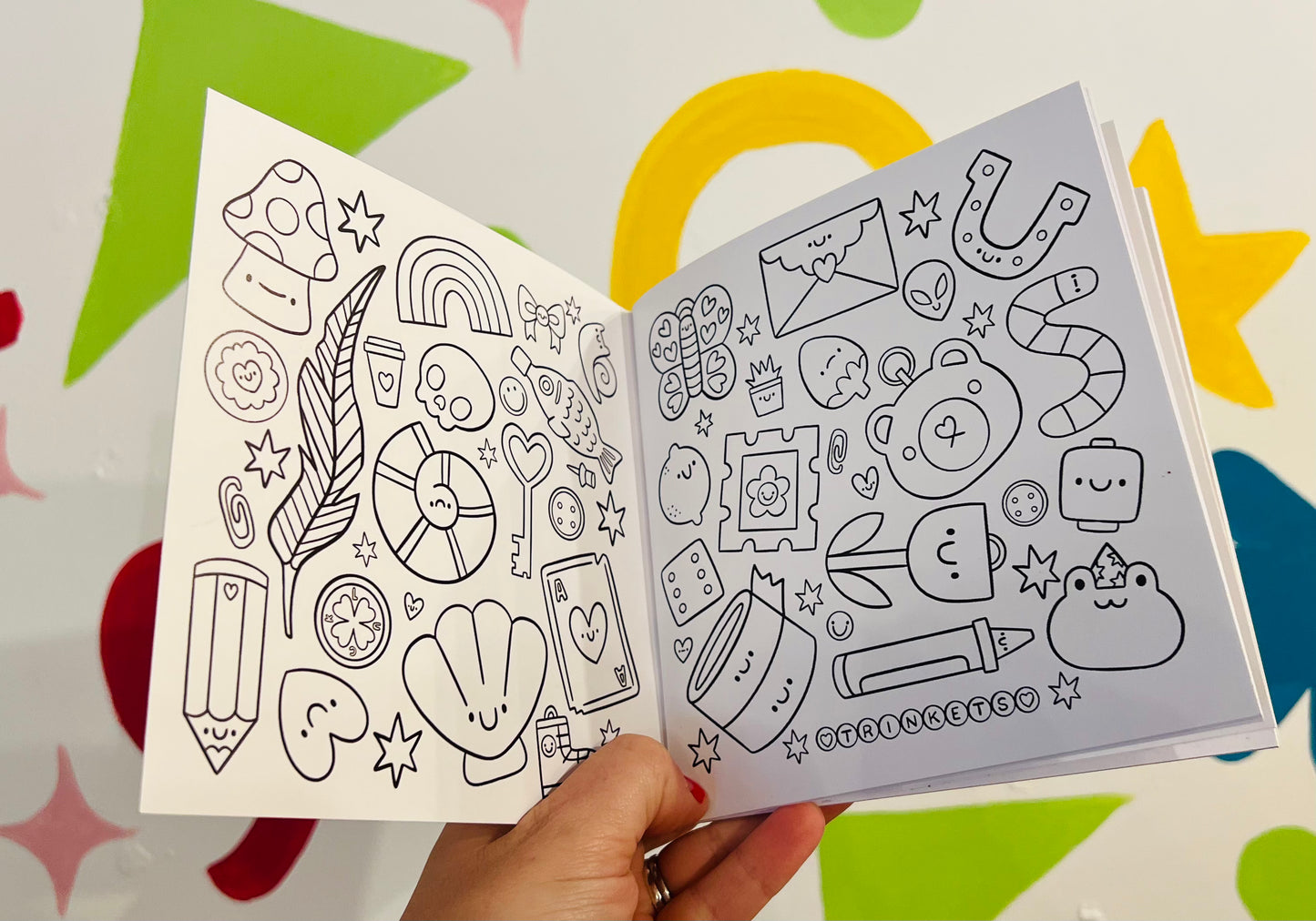 Trinket inspired Colouring Book with free sticker sheet!