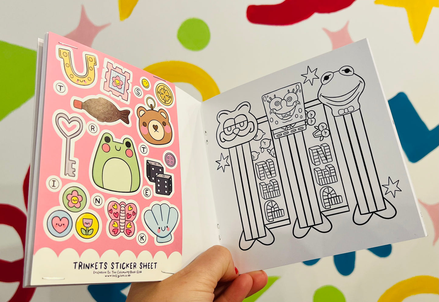 Trinket inspired Colouring Book with free sticker sheet!
