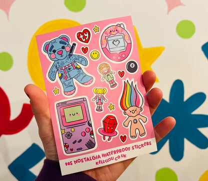 90s Nostalgia Inspired A6 Vinyl Sticker Sheet