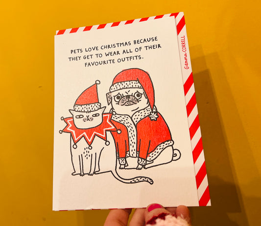 Pets Love Christmas card