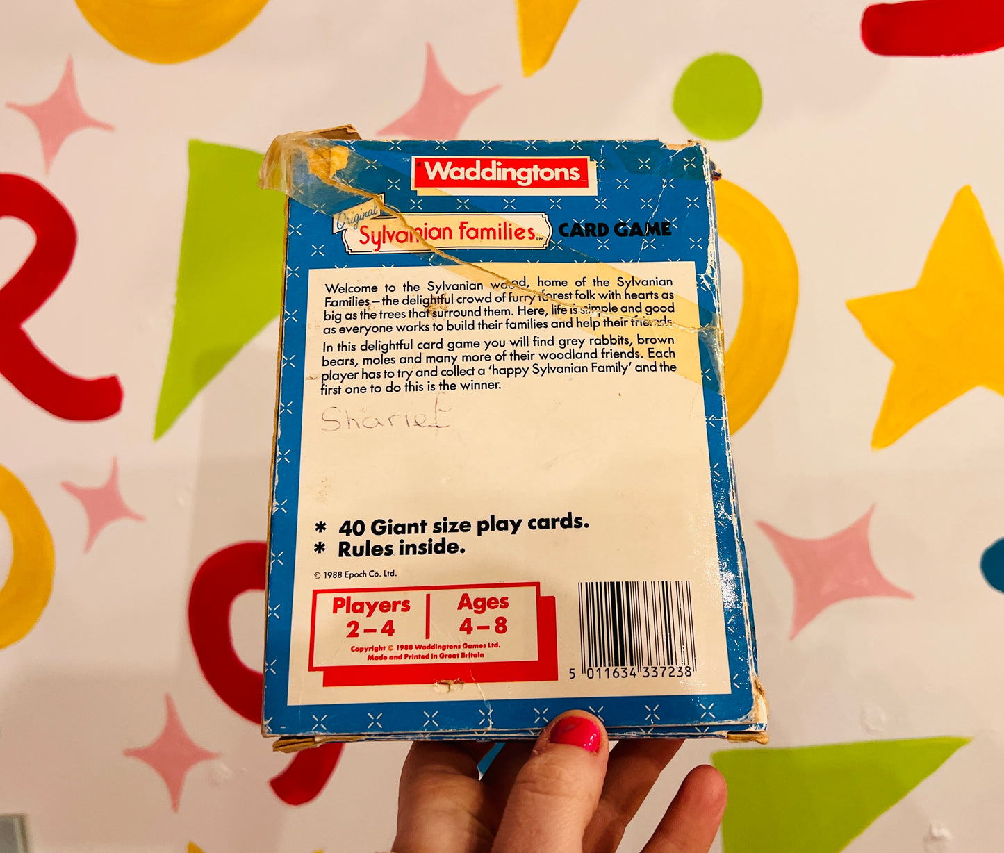 1988 Sylvanian Families card complete set with box - missing instructions