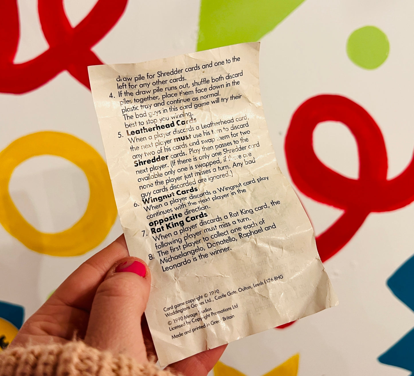 1990 Teenage Mutant Hero Turtles card complete set