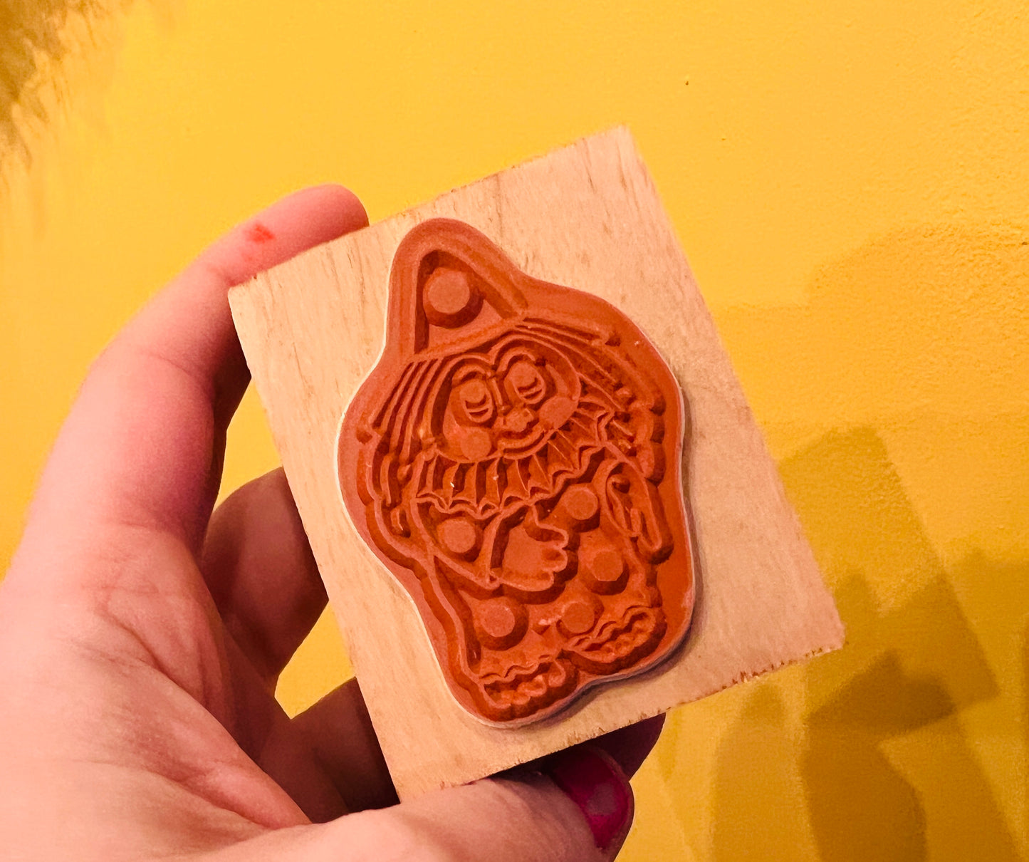 Vintage Official Russ Clown Troll rubber stamp