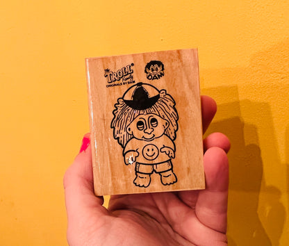 Vintage Official Russ Smiler Troll rubber stamp