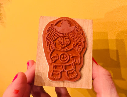Vintage Official Russ Smiler Troll rubber stamp