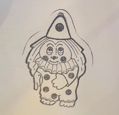 Vintage Official Russ Clown Troll rubber stamp
