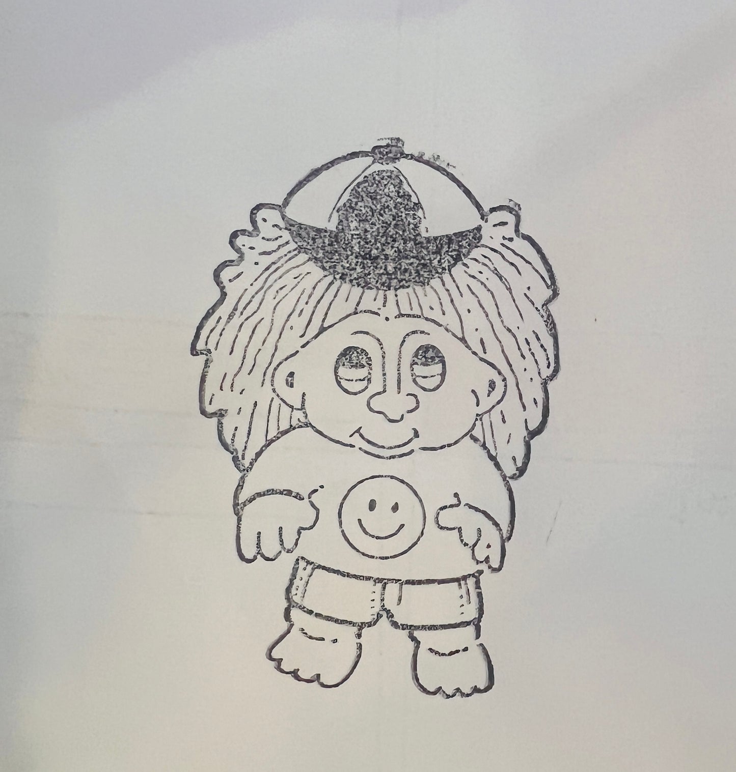 Vintage Official Russ Smiler Troll rubber stamp