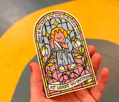 Stained Glass Bunny Sticker