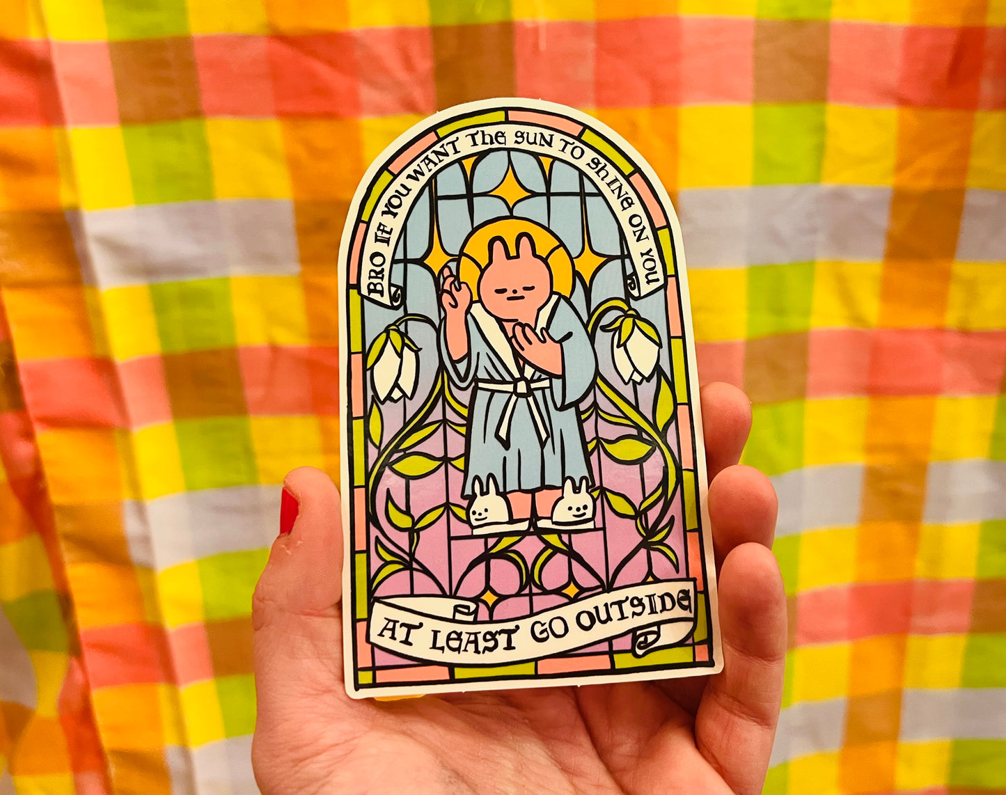 Stained Glass Bunny Sticker