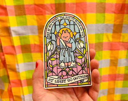 Stained Glass Bunny Sticker