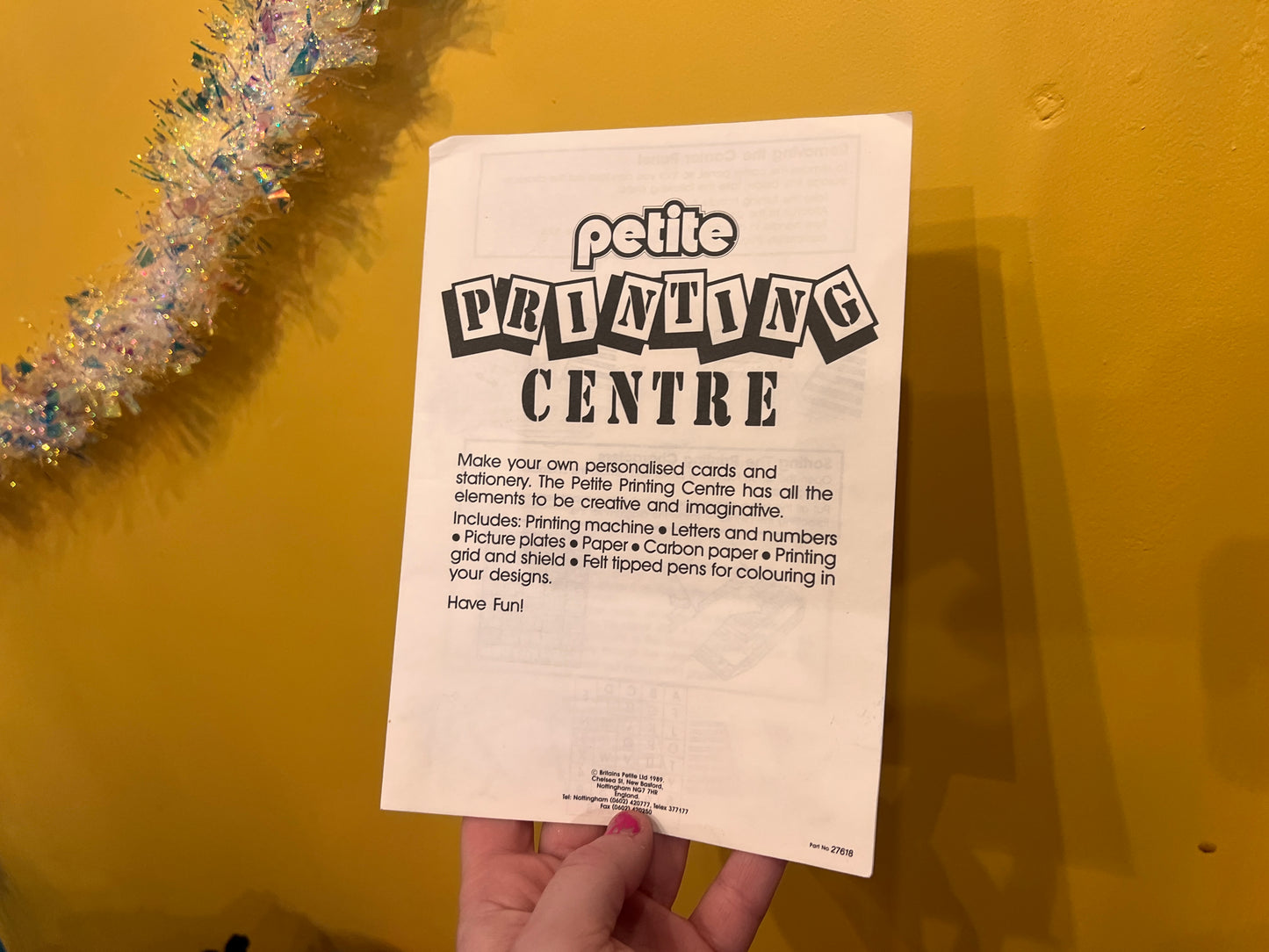 1980s Petite Printing Letterpress toy - missing pens