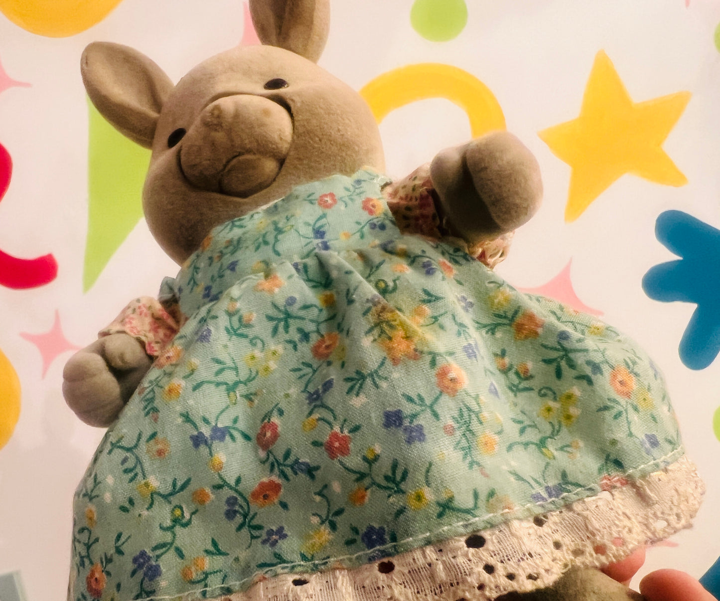 1980's Large 7" Sylvanian Families Rabbit Storyteller - still moves!