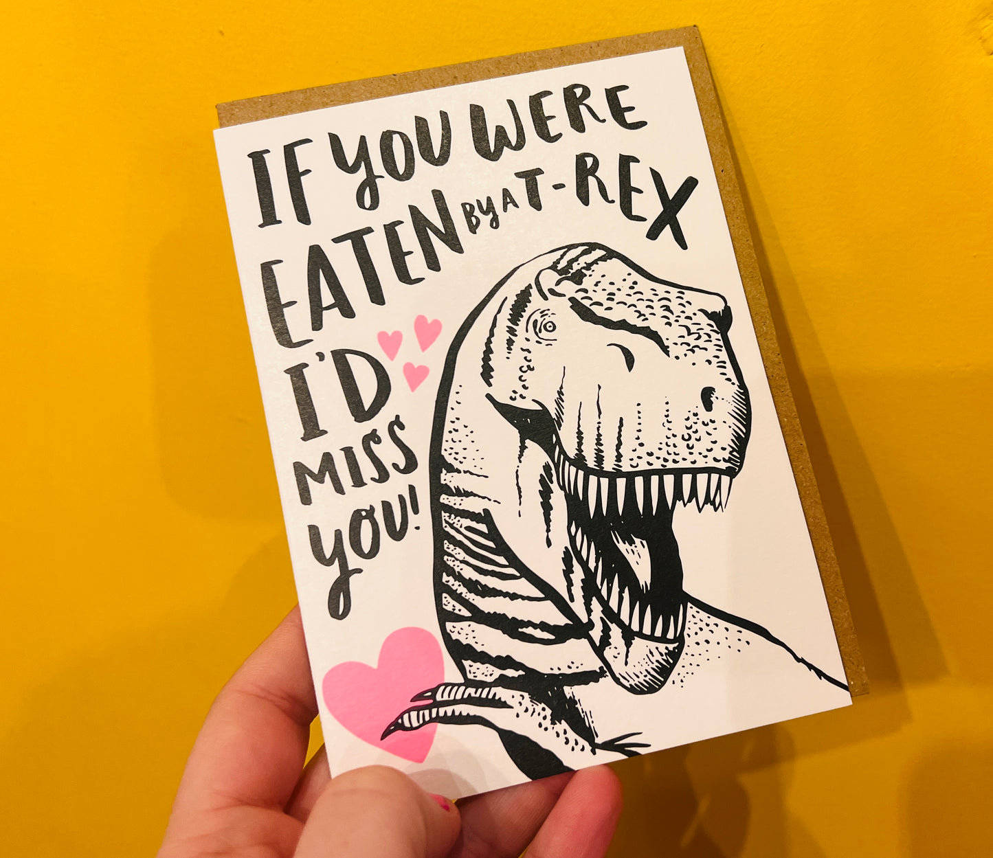 Eaten By a T-Rex Greetings Card