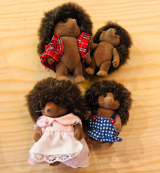 Sylvanian Hedgehog family with clothes