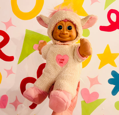 Rare Russ I Love Ewe Troll with lamb outfit