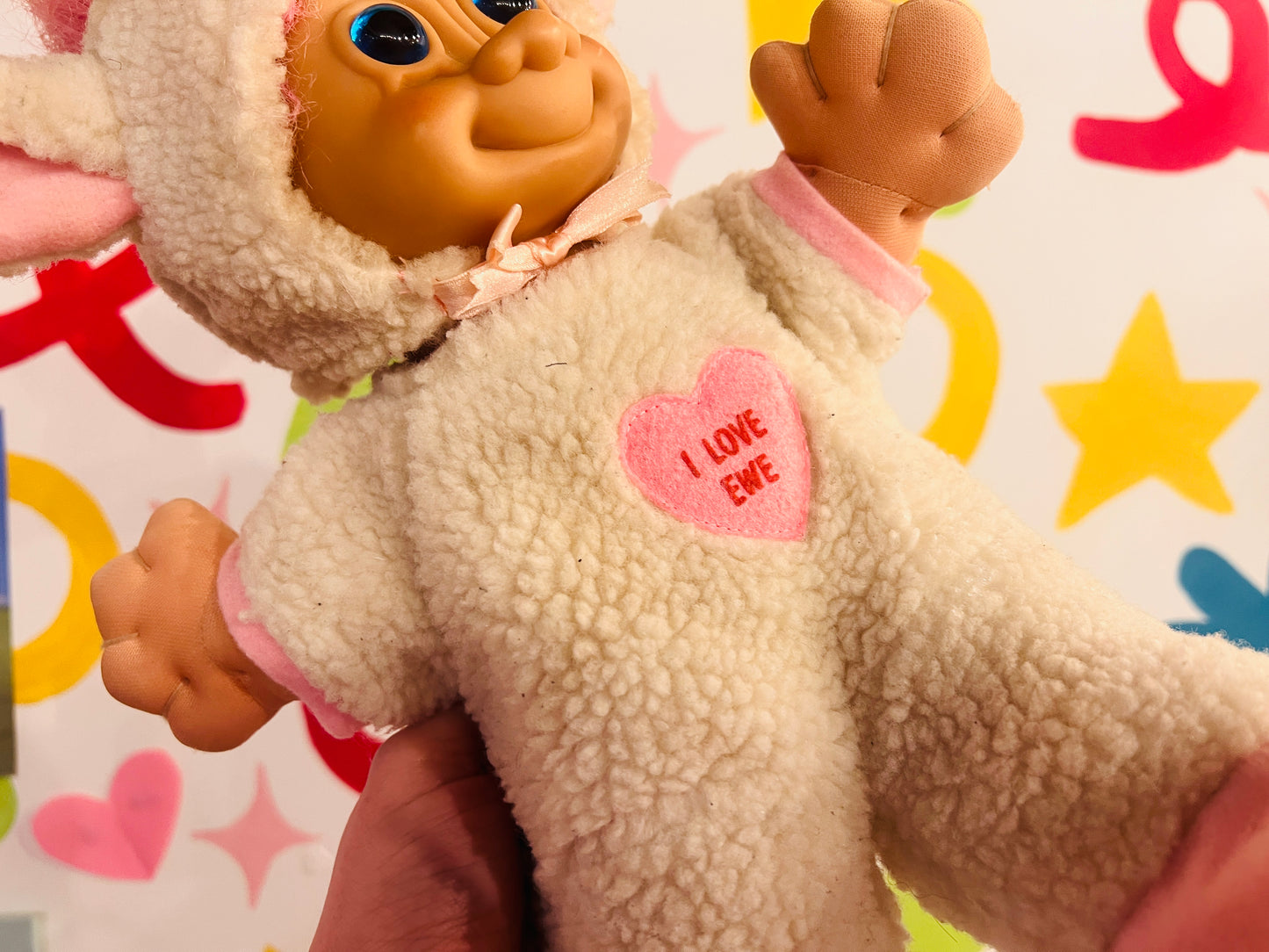 Rare Russ I Love Ewe Troll with lamb outfit