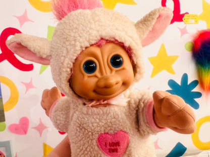 Rare Russ I Love Ewe Troll with lamb outfit