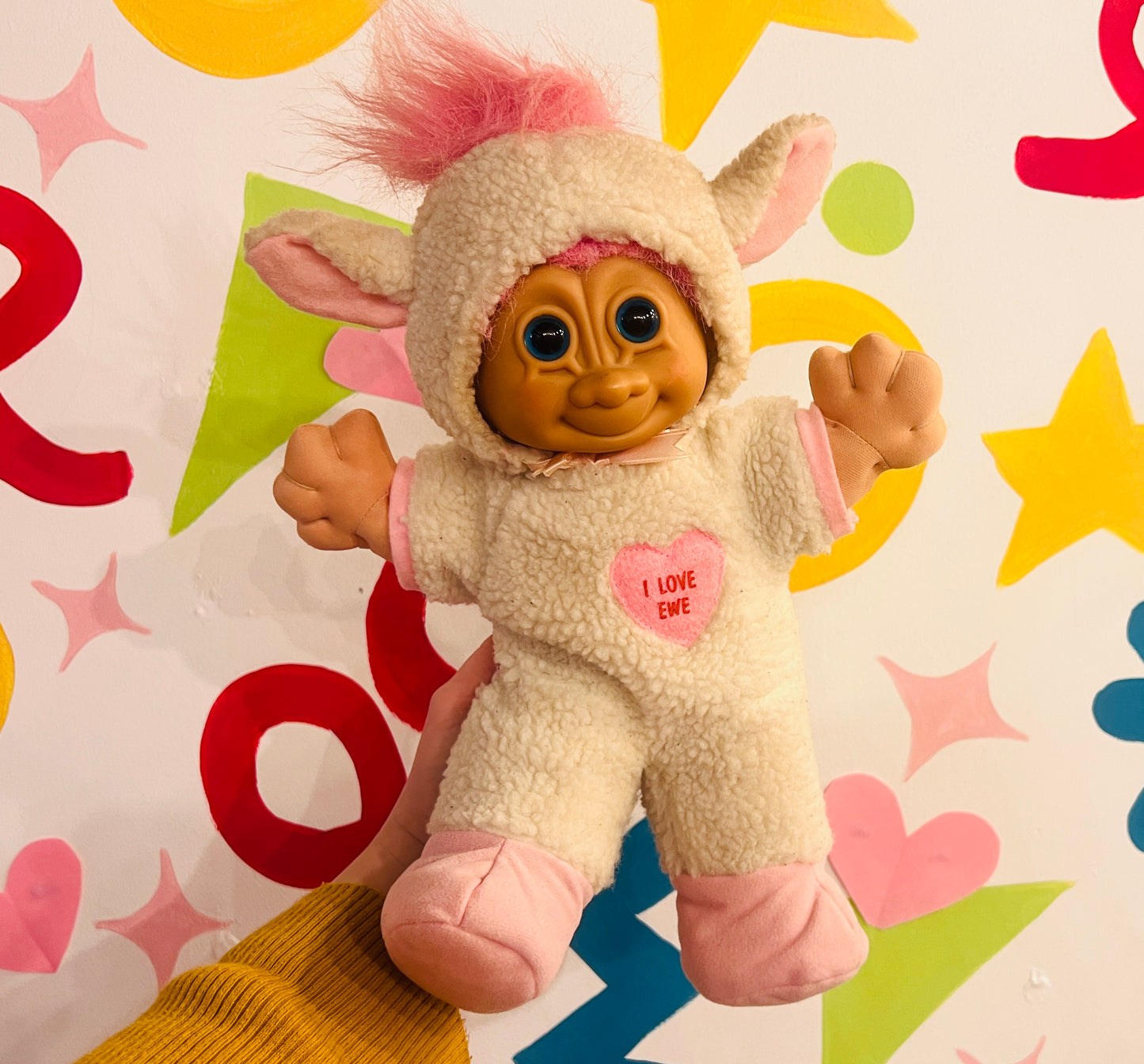 Rare Russ I Love Ewe Troll with lamb outfit