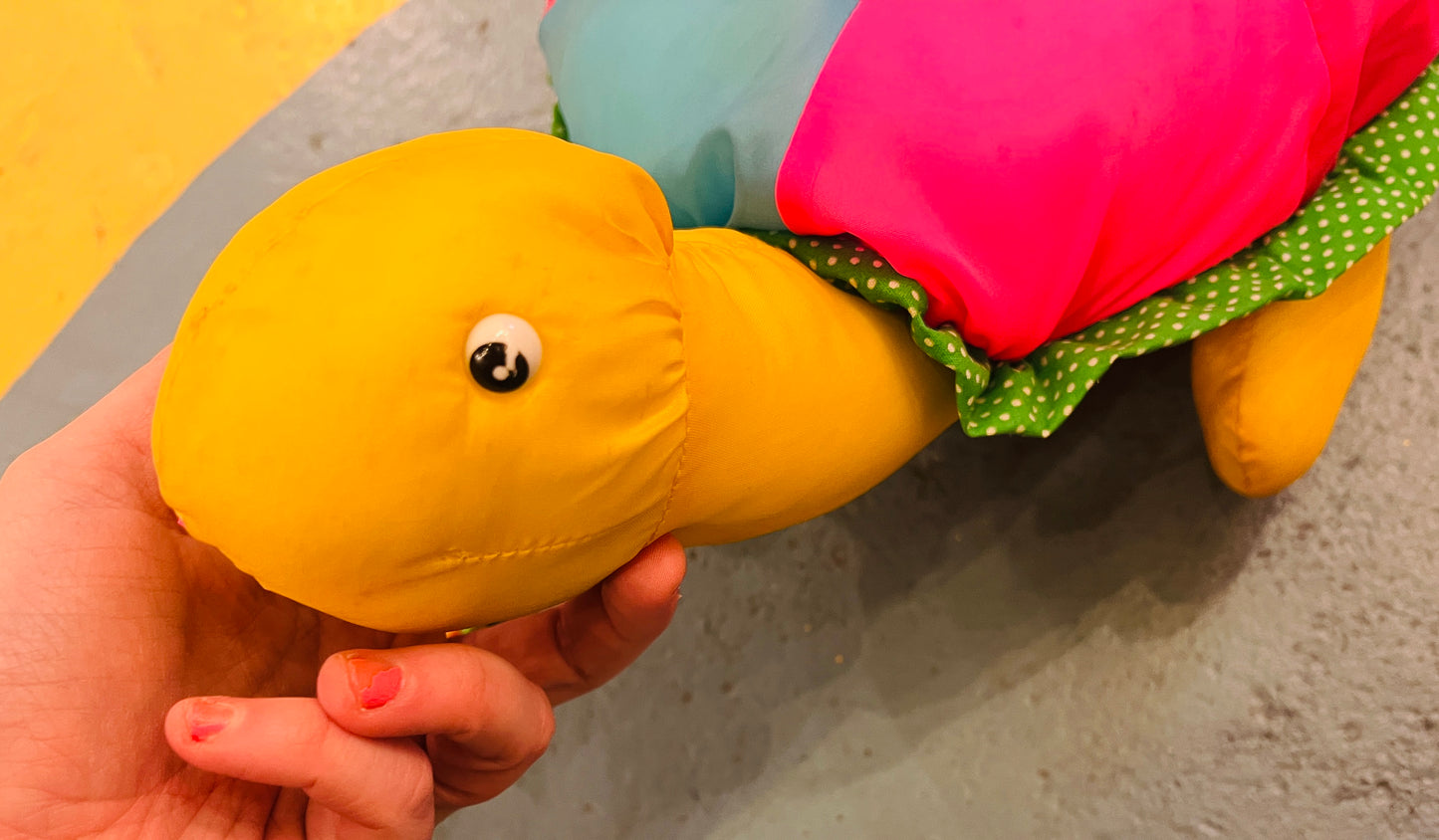 1980's Turtle plush with 3 baby turtles! (not a toy)
