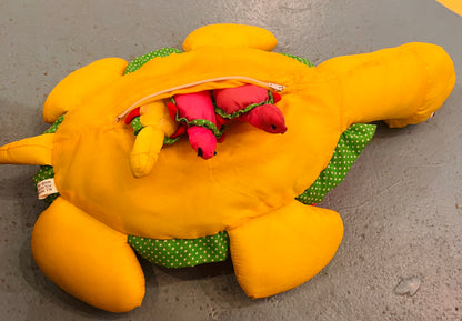 1980's Turtle plush with 3 baby turtles! (not a toy)