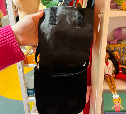 Original black High School Musical shoulder bag with original badges