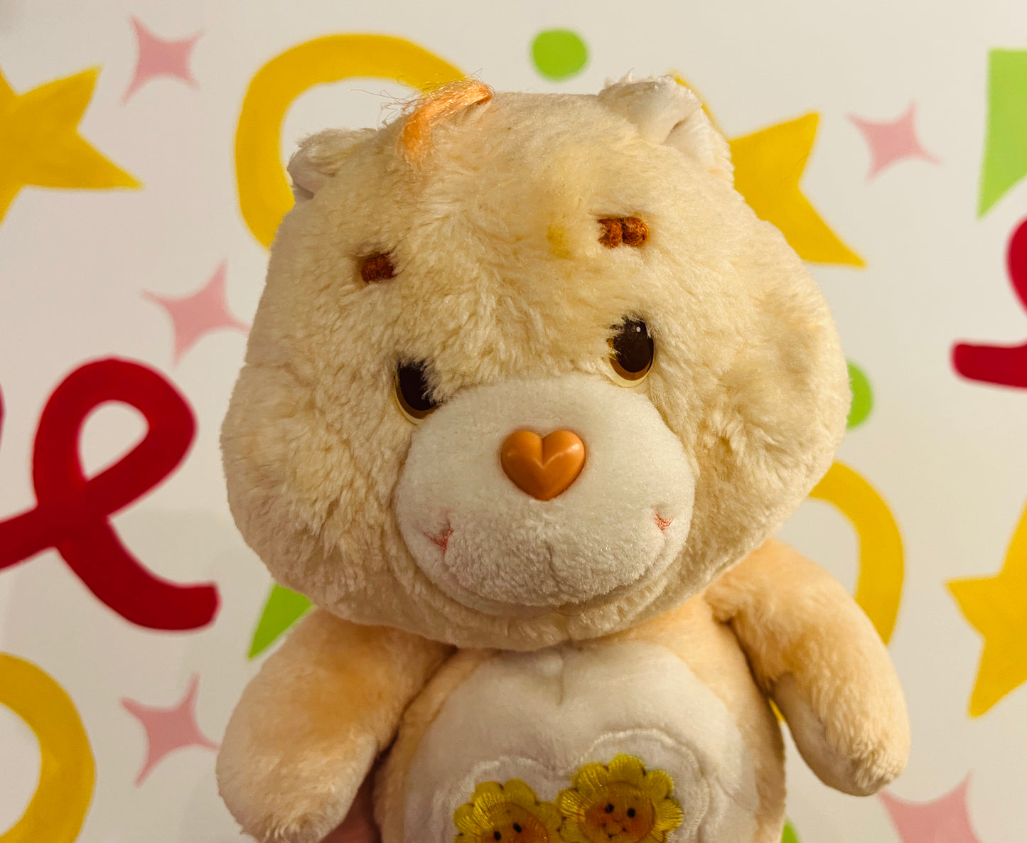 Vintage 1980s Friend Sunflower Bear Care Bear 12” plush