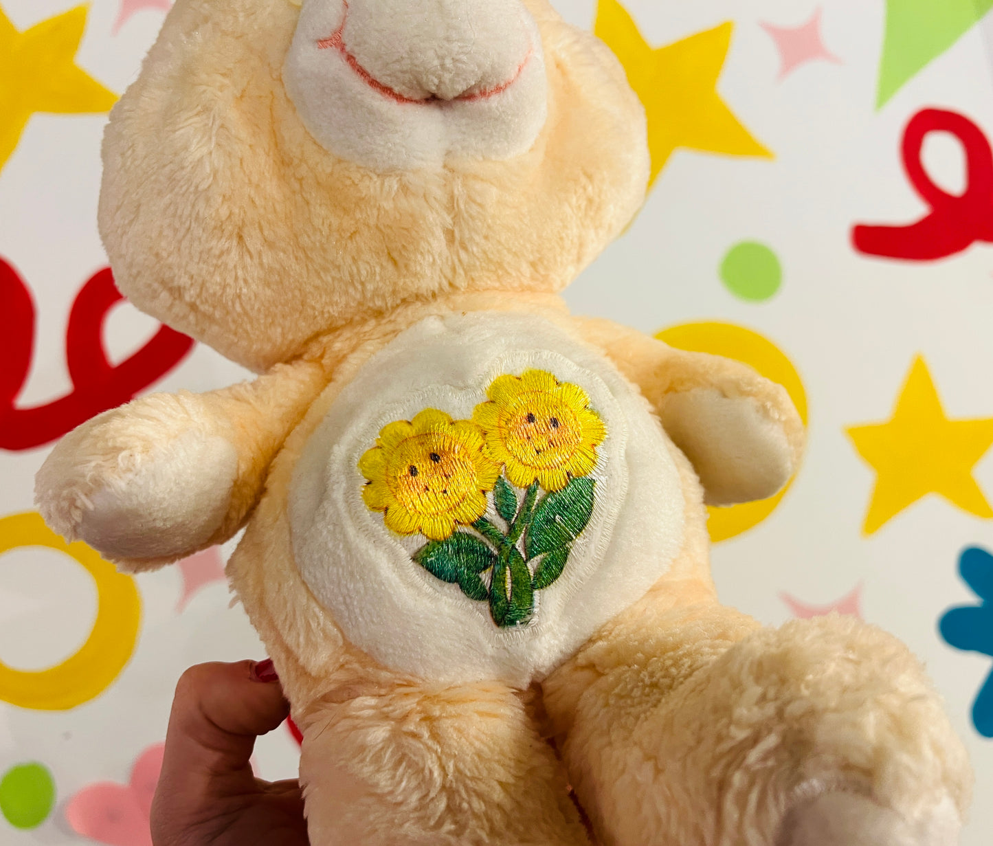 Vintage 1980s Friend Sunflower Bear Care Bear 12” plush
