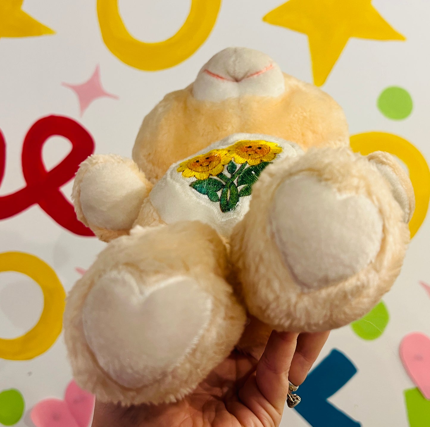 Vintage 1980s Friend Sunflower Bear Care Bear 12” plush