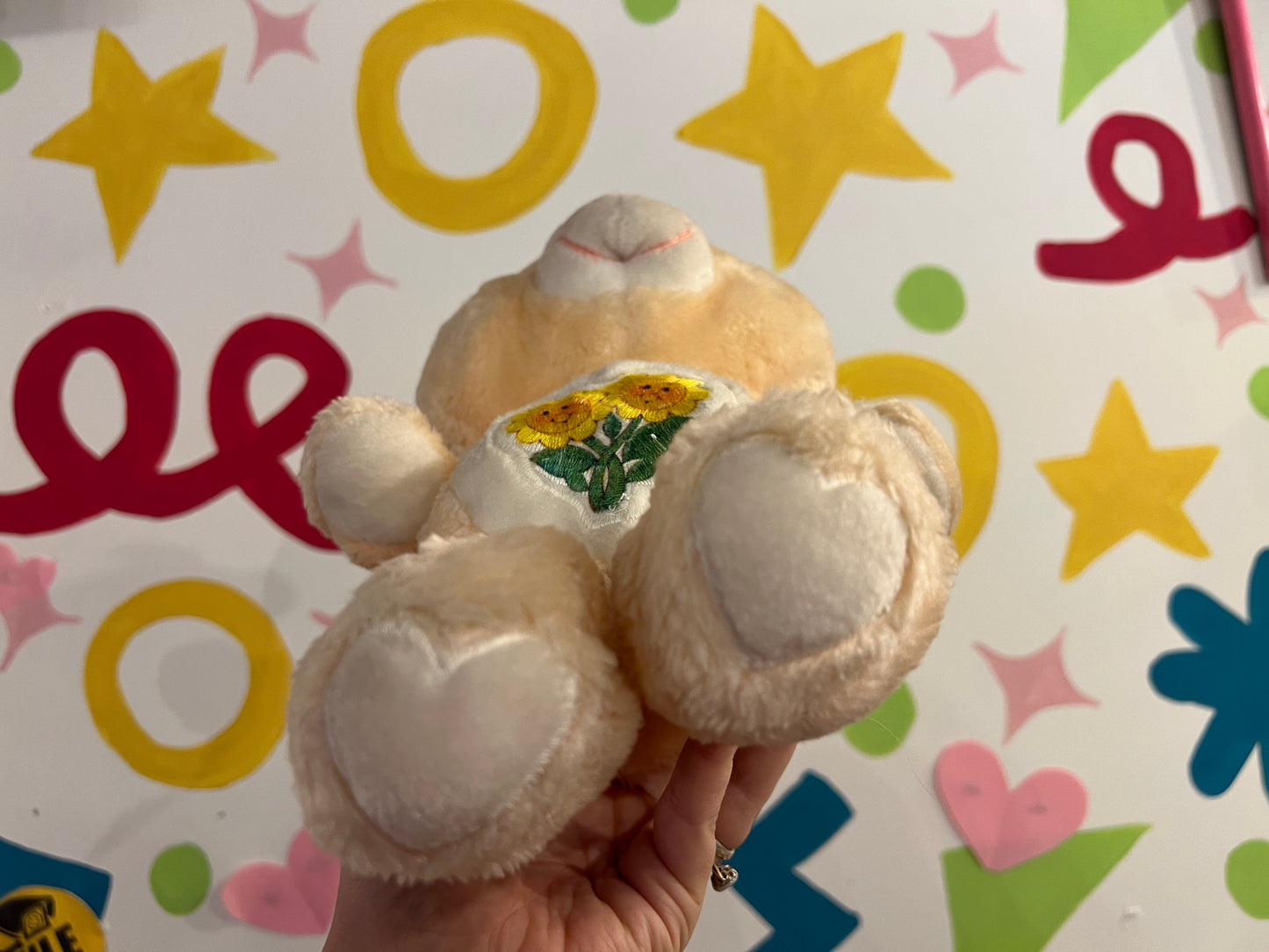 Vintage 1980s Friend Sunflower Bear Care Bear 12” plush