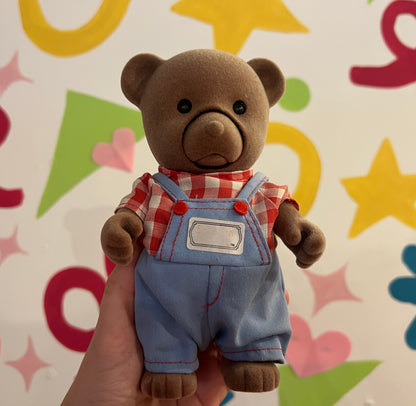 1980's Large 7" Sylvanian Families Bear Storyteller - still moves!