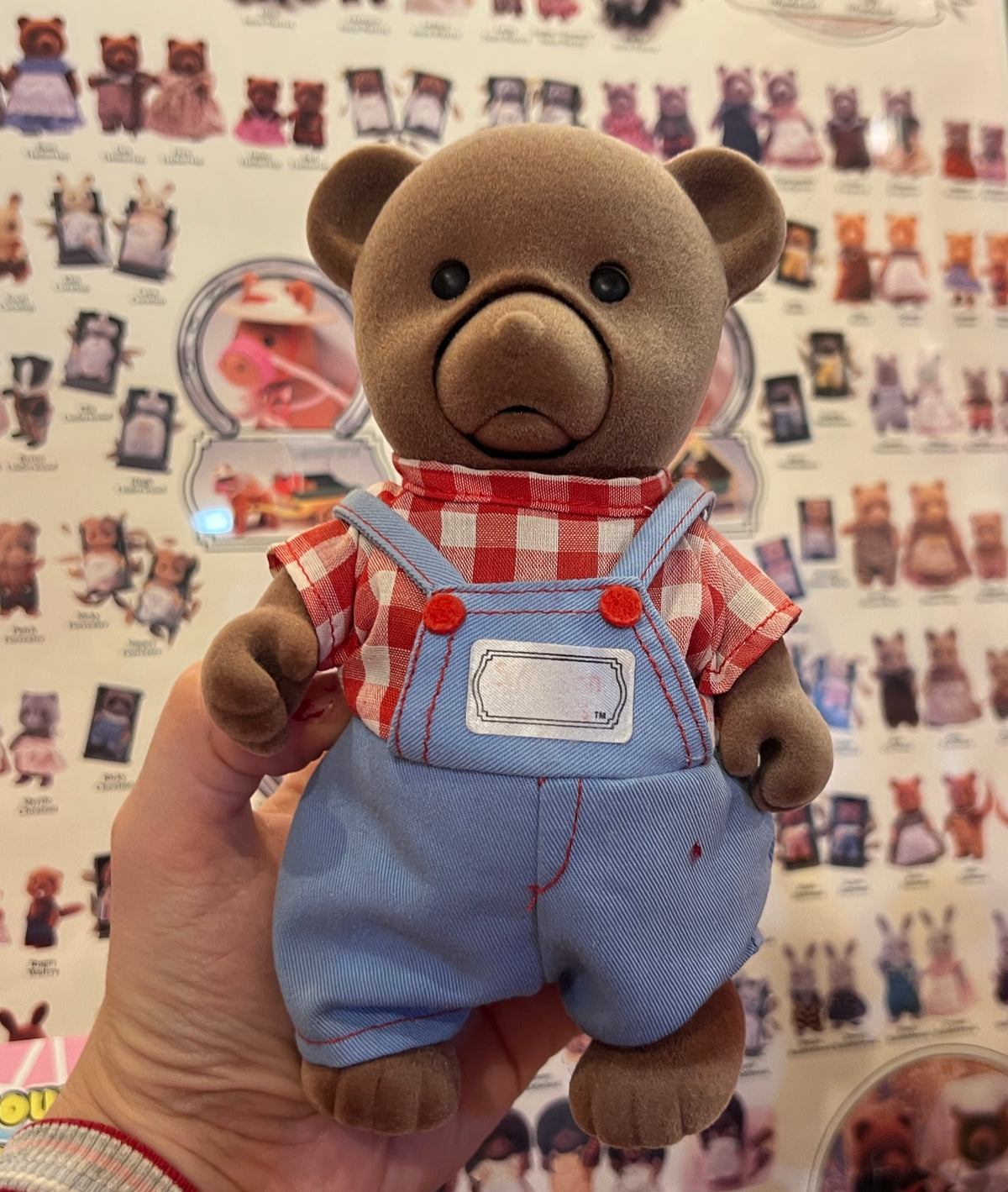 1980's Large 7" Sylvanian Families Bear Storyteller - still moves!