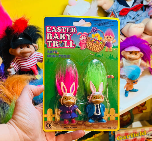 Rare 90's Easter Baby pair of Trolls with original packaging - choose yours!