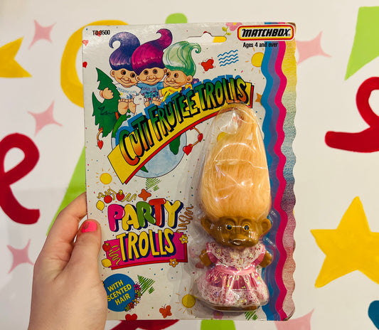 Rare 1992 Matchbox Cute Frutee Troll with original packaging
