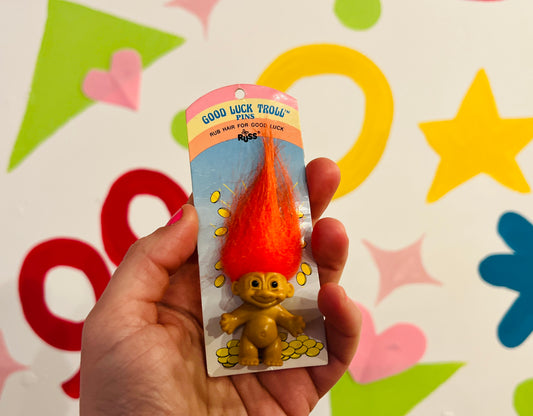 1990's Russ Trolls pin with original packaging