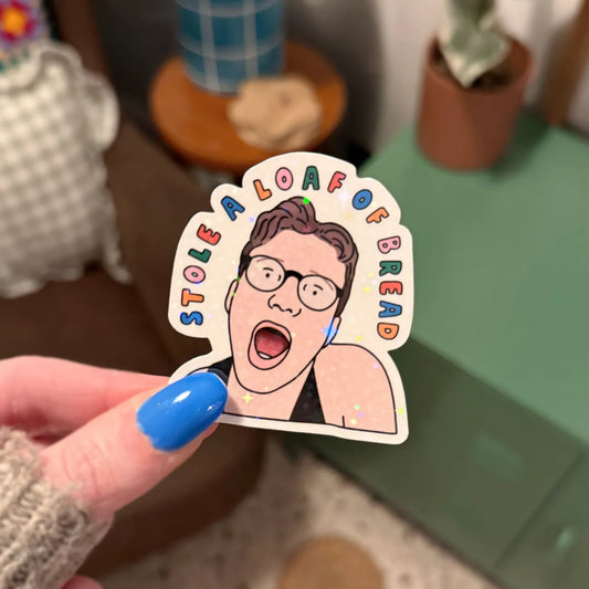 Stole a Loaf of Bread Glossy Laptop Sticker