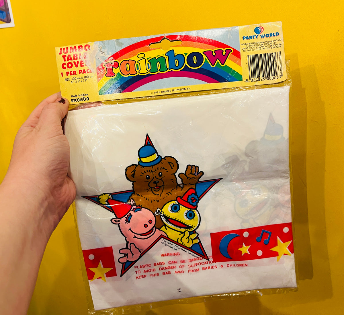 Rare 1991 Rainbow Jumbo Tablecover - still sealed