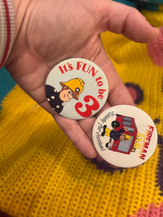 90's Fireman Sam vintage Badges