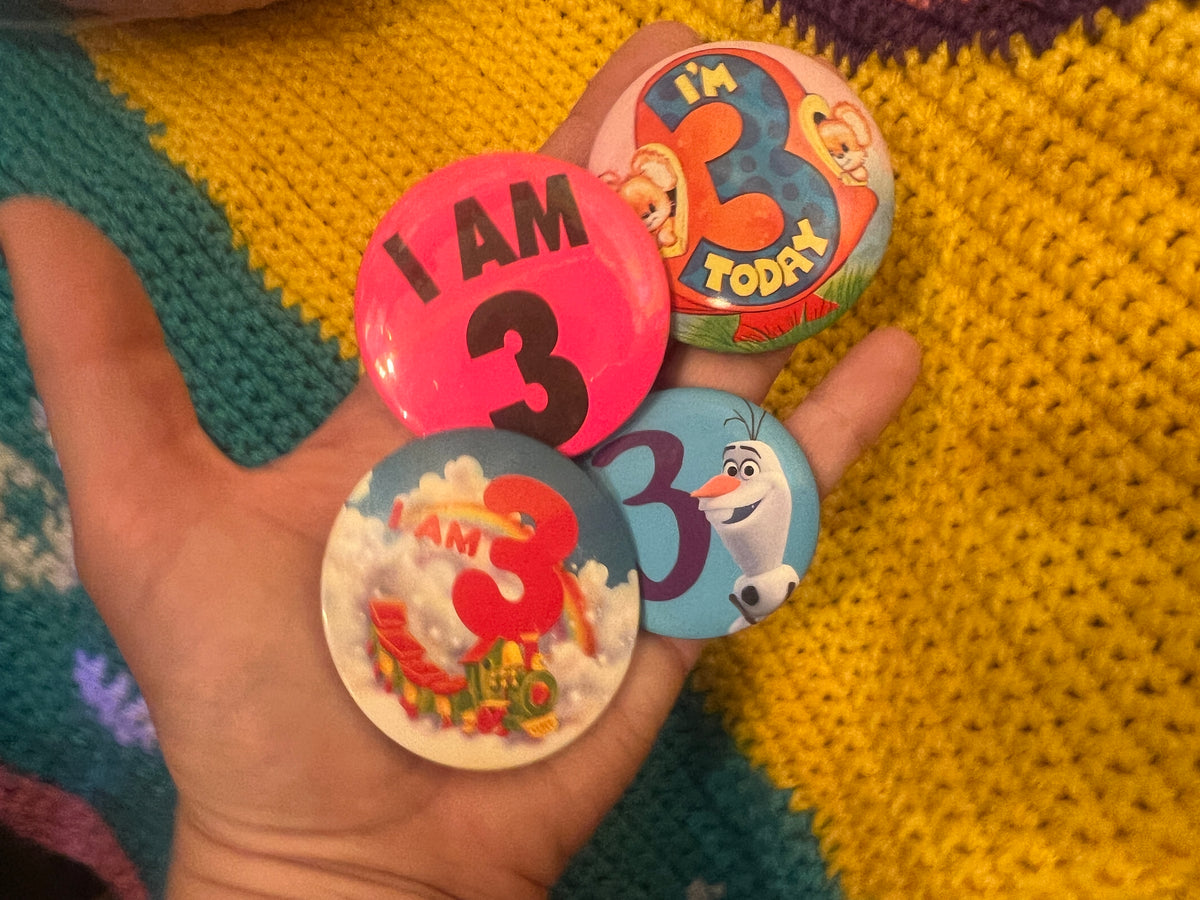 Number 3 vintage Badges