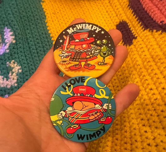 90's Wimpy vintage Badges