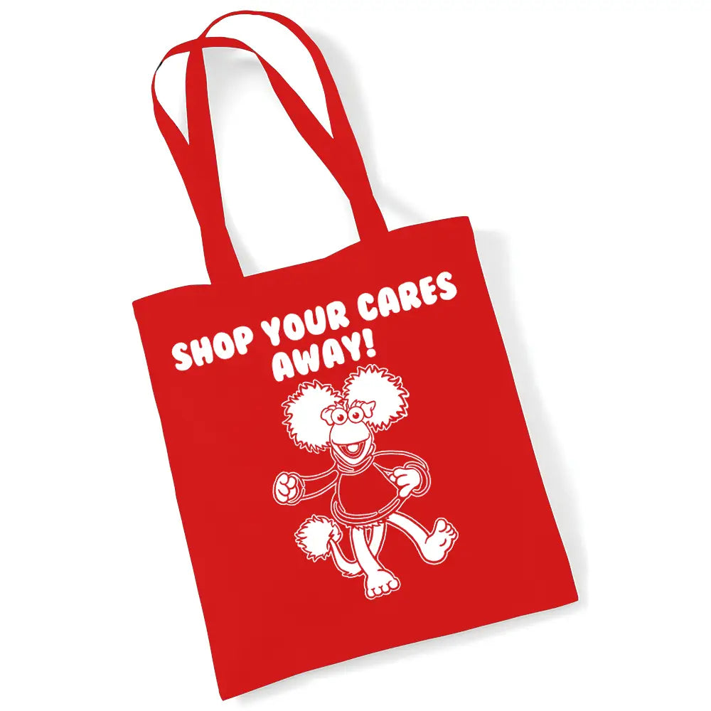 Shop Your Cares Away Red Tote Bag