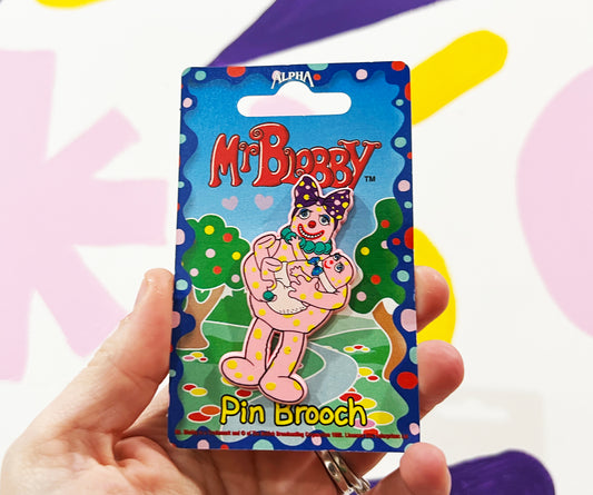 Official Mr Blobby 1992 Mrs Blobby & baby pin brooch