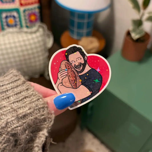 Hugh Loves Bread Glossy Laptop Sticker