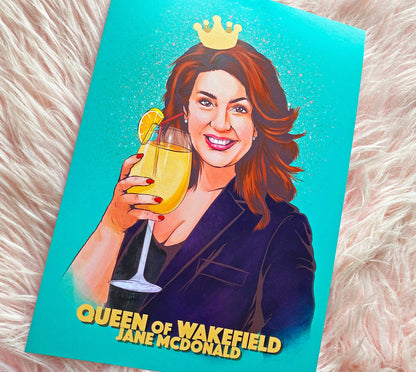 Jane McDonald Cruising Cocktail Holiday Inspired A4 Print - 'Queen of Wakefield' FREE PRINT with every print order!