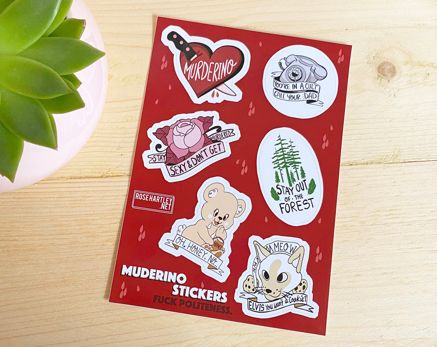 My Favourite Murder Inspired A5 Vinyl Sticker Sheet - MFM, Elvis, SSDGM, Murderino